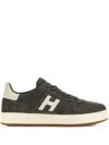 Hogan Dark Grey Suede Overlay Sneakers In Gray