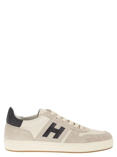 Hogan Lightweight Leather And Mesh Athletic Sneakers In White