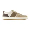 Hogan Low-top Sneakers Featuring Leather Inserts In Brown