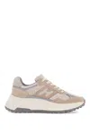 Hogan Leather Sneakers With Chunky Rubber Sole In Beige