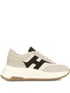 Hogan Hi-fi Suede And Nappa Leather Sneakers Shoes In Multi