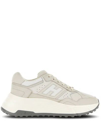 Hogan Natural H669 Leather Sneakers In Grey
