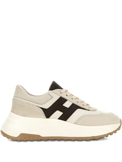 Hogan H669 Leather Sneakers In Neutral