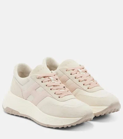 HOGAN H669 SUEDE AND LEATHER SNEAKERS