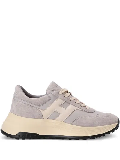 Hogan H669 Suede Leather Sneakers In Gray