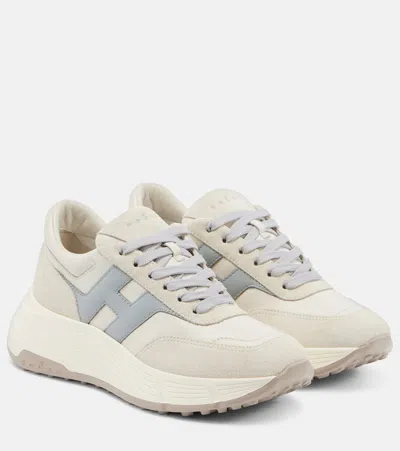 Hogan Elevated Platform Sneakers With Soft Nappa Leather In Neutral