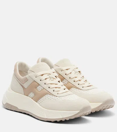 Hogan H669 Sneakers In Beige And Pink Tones In Neutral