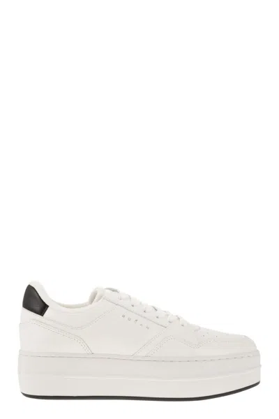 HOGAN HOGAN H670 FLATFORM LEATHER SNEAKERS