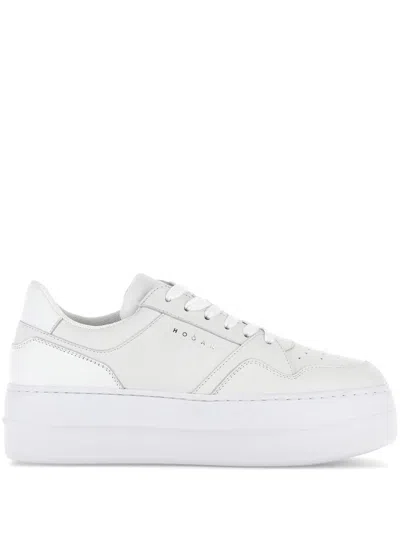 HOGAN H670 FLATFORM LEATHER SNEAKERS