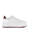 Hogan Skyscraper Platform Sneakers Featuring Perforated Detailing In White
