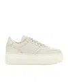 Hogan Calfskin Sneakers With Panel Design And Embossed Tongue In White