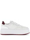 Hogan Skyscraper Platform Sneakers Featuring Perforated Detailing In White
