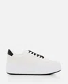 Hogan Leather Panelled Flatform Sneakers In White