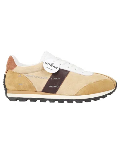 Hogan H671 Leather And Suede Sneakers In Neutral