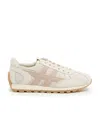 Hogan 86er Leather And Technical Fabric Sneakers In Beige