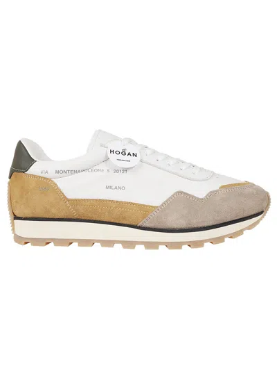 Hogan H671 Sole Sneakers With Smooth In Neutral