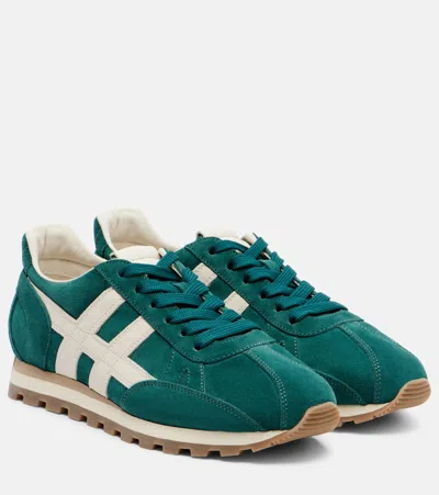 Hogan H671 Suede Sneakers In Green