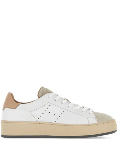 Hogan Leather Sneakers With Suede Toe In Multi