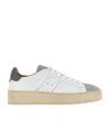 Hogan H672 Round Toe Lace-up Sneakers In White