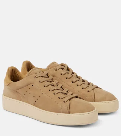 Hogan H672 Suede Sneakers In Beige