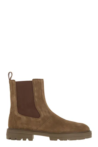 Hogan H673 - Suede Chelsea Boots In Brown