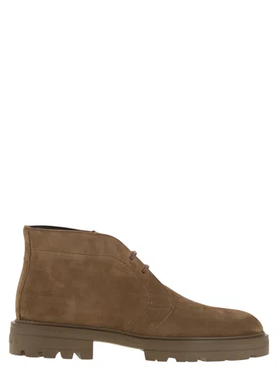 Hogan H673 Lace Up Ankle Boot In Brown
