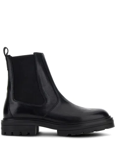 Hogan H673 Leather Chelsea Boots In Black