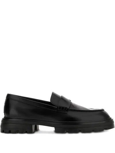 Hogan H673 Leather Loafers In Black