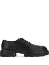 Hogan Chunky Sole Round Toe Derby Shoes In Black