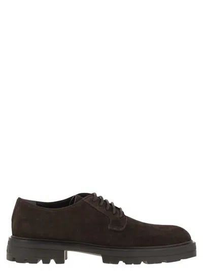 Hogan Refined Lace-up Shoes In Distinctive Palissandro Tone In Black