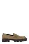 Hogan Men's H673 Suede Moccasin With Carrarmato Bottom Loafer