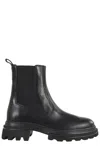 Hogan H674 Ankle Boot With Elastic Inserts And Robust Sole In Black