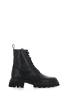 Hogan 10-storey Leather Combat Boots In Black