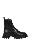 Hogan H674 Combat Boots In Black