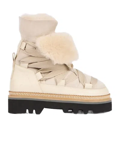 Hogan H675 Boots In Beige