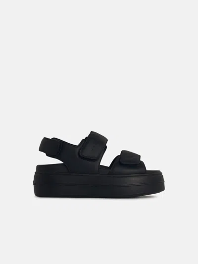 Hogan 'h680' Black Leather Sandals