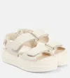 Hogan Elevated Platform Sandals With Adjustable Hook And Loop Closure In White