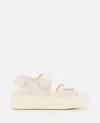 Hogan Elevated Platform Sandals With Adjustable Hook And Loop Closure In White