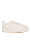 Hogan Woman Sneakers Ivory Size 11 Leather In White