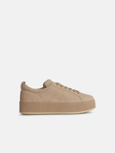 Hogan 'h681' Beige Leather Sneakers In Brown