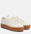 Hogan Low Top Leather Sneakers With Platform Sole In White