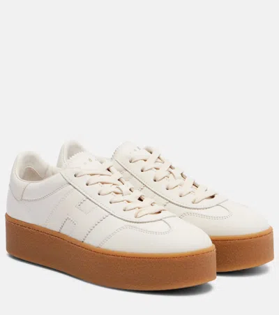 HOGAN H681 LEATHER PLATFORM SNEAKERS
