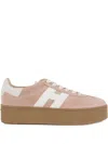 Hogan H681 Platform Suede Sneakers In Pink
