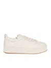 Hogan Woman Sneakers Ivory Size 11 Leather In White