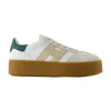 Hogan Cool Platform Leather Low-top Sneakers In White
