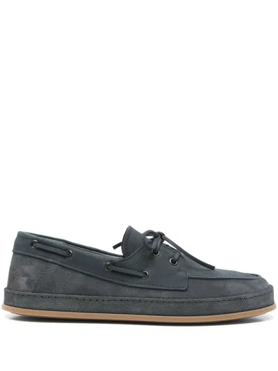 Hogan H683 Boat Shoes In Blue