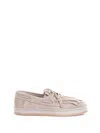 Hogan H683 Boat Shoes With Fringes In Pink
