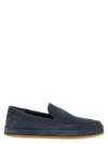 Hogan Slip-on Suede Loafers Rubber Sole In Blue