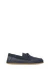 Hogan Suede Loafers With Round Toe And Rubber Sole In Blue