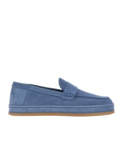 Hogan H683 Round-head Loafers In Light Blue